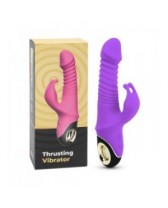 Vibrador rabbit de empuje recargable de 9 velocidades con rotación