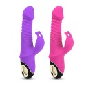 Vibrador rabbit de empuje recargable de 9 velocidades con rotación
