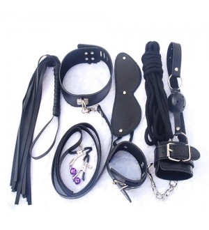Set sado bondage de 7 piezas "Black SM kits"