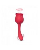 Vibrador con forma de rosa, con pétalos que pulsan y tallo que vibra.