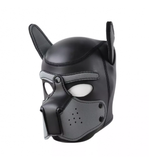 Máscara o capucha de Perro - Grey Black Doggy mask