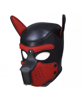 Máscara o capucha de Perro - Red Black Doggy mask
