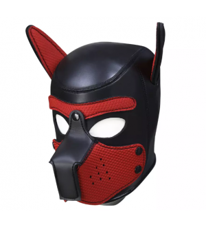 Máscara o capucha de Perro - Red Black Doggy mask