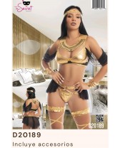 Traje de fantasia o disfraz erótico de Egipcia sexy de 4 piezas
