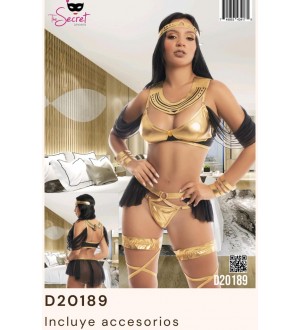 Traje de fantasia o disfraz erótico de Egipcia sexy de 4 piezas