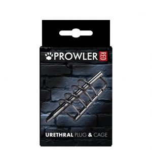 Jaula de castidad y plug uretral Prowler RED Urethral Plug and Cage