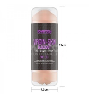 Masturbador de doble cara con vagina y boca de piel virgen Virgin-skin Blowout