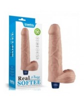 Vibrador realista recargable de 9" REAL SOFTEE Rechargeable Vibrating Dildo