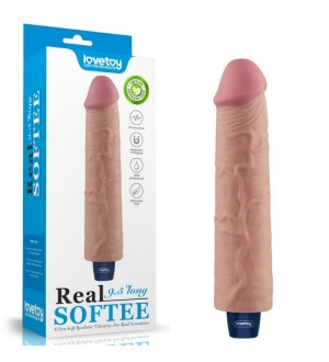 Vibrador realista recargable de 9.5" REAL SOFTEE Rechargeable Vibrating Dildo