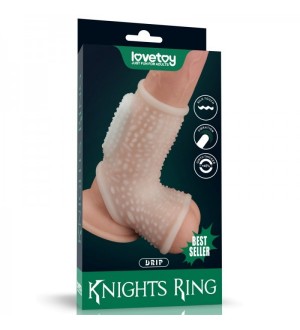 Funda corta de pene con vibración Vibrating Drip Knights Ring with Scrotum Sleeve