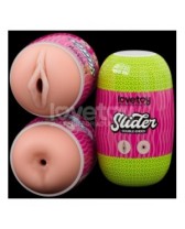 Masturbador de doble extremo deslizante para vagina y ano Slider Double-Ended