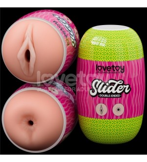 Masturbador de doble extremo deslizante para vagina y ano Slider Double-Ended