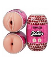 Masturbador de doble extremo deslizante para vagina y ano Slider Dual-Ended