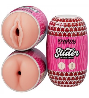 Masturbador de doble extremo deslizante para vagina y ano Slider Dual-Ended