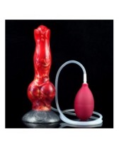 Monster dildo Dog style con función de eyaculación base negra