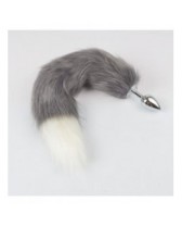 Plug anal de metal con colita de zorro Gray foxy tail