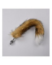 Plug anal de metal con colita de zorro Brown foxy tail