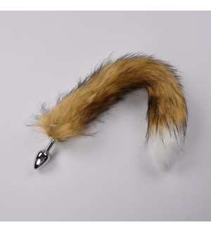 Plug anal de metal con colita de zorro Brown foxy tail