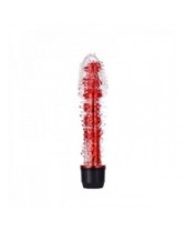 Vibrador clásico de plástico con funda suave transparente Red