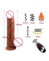 Vibrador realista multifunción con ventosa y recargable a control remoto