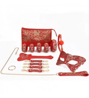 Set BDSM de lujo de 7 piezas con cartera Red Carnival