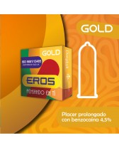 Preservativo EROS GOLD x 3 unidades con retardante