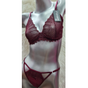 Conjunto de ropa interior Lady Di Brasier y tanga de encaje