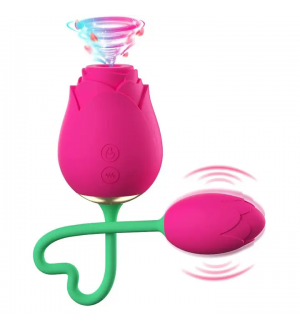 Estimulador 2 en 1 de clítoris y punto G - Rose sucking + vibrating egg