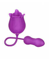 Vibrador rosa 2 en 1 con lamido para clítoris y vibración al punto G