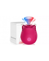 Vibrador succionador de clítoris rosa con 10 modos de vibración.