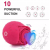 Vibrador succionador de clítoris rosa con 10 modos de vibración.