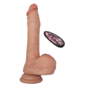 Vibrador realista telescópico a control remoto con calefacción Big boy