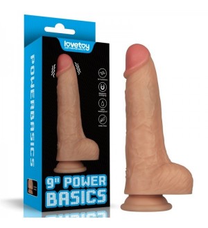 Dildo vibrador realista de 9 inch Vibrating Power Basics Cock