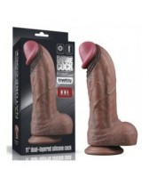 Dildo realista de silicona de 11 inch con ventosa Dual Layered XXL