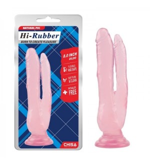 Dildo doble de PVC de 8.0 Inch con ventosa Dildo-Pink