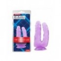 Dildo doble de PVC de 6.3 Inch con ventosa Dildo-Purple