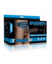 Dildo realista con arnés - Ingen 9 inch Enhanced Set Talla L/XL/2XL (Black)
