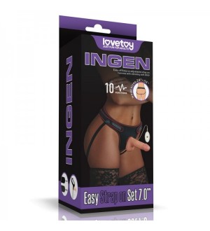 Dildo vibrador con arnés - Vibrating Easy Strapon Set 7.0 inch