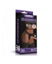 Dildo con testículos vibrador de TPE con arnés - Vibrating Easy Strapon Set 7.5 inch