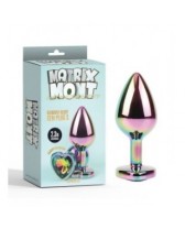 Plug anal de metal con joya Rainbow Heart Gem Plug S