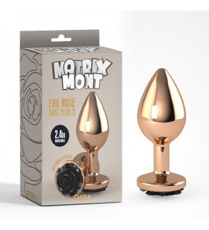 Plug anal de metal con adorno de rosa Evil Rose Anal Plug S
