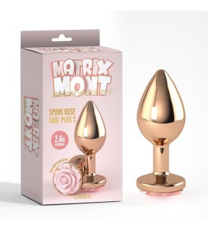 Plug anal de metal con adorno de rosa Spark Rose Anal Plug S