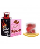 Bolitas eróticas explosivas SIX BALL BOLINHA BEIJÁVEL - 6 unid Morango