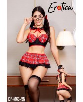 Disfraz erótico de colegiala de 5 piezas S/M