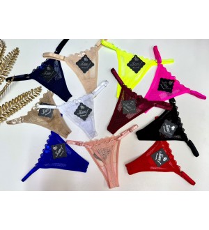 Tanga de encaje Natalia regulable, encaje ambos lados