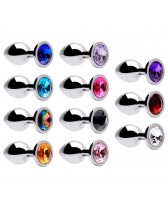 Plug anal de metal Sensual Love mediano con piedra