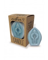 Vela erótica con aroma delicioso Eden's Candle Vanilla Scented Vagina - Blue