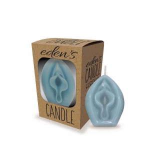Vela erótica con aroma delicioso Eden's Candle Vanilla Scented Vagina - Blue