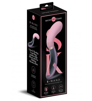 Vibrador doble punta Secret Kisses Glass S Shape Dual End Vibrator