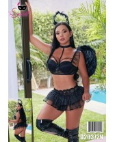Traje de fantasía o disfraz erótico de Angelita Dark de 5 piezas